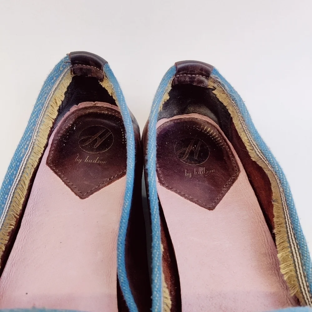 H by Hudson Brown Leather Flats Sz 38